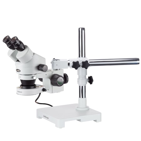 7X-45X Stereo Zoom Microscope On Boom Stand With 80 LED Light